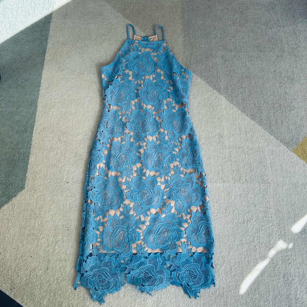 Dainty Hooligan Elegant Blue Lace Dress